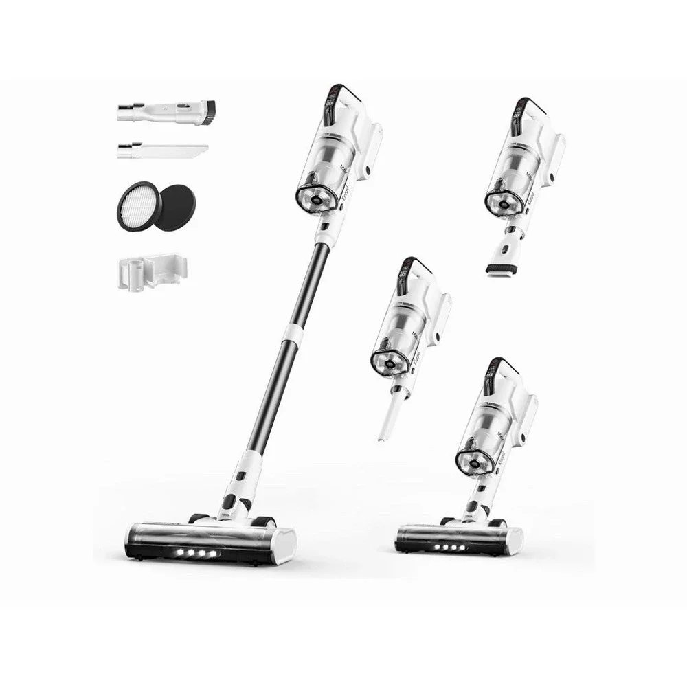Klarpul Cordless Stick Vacuum KL-001, Powerful Suction, 65min, HEPA, LED, Gray